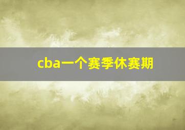 cba一个赛季休赛期