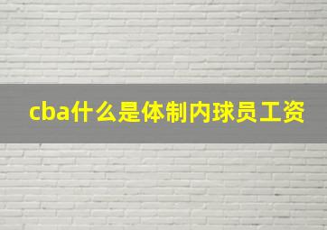 cba什么是体制内球员工资