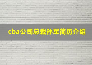 cba公司总裁孙军简历介绍