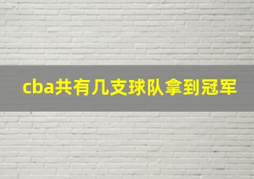 cba共有几支球队拿到冠军