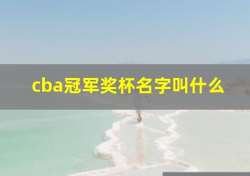 cba冠军奖杯名字叫什么