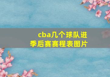 cba几个球队进季后赛赛程表图片