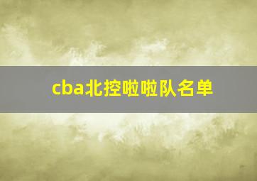 cba北控啦啦队名单