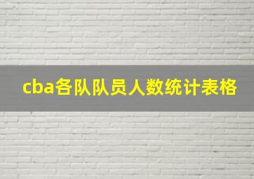 cba各队队员人数统计表格