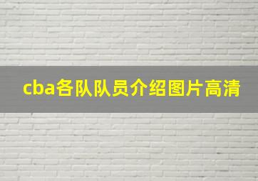 cba各队队员介绍图片高清