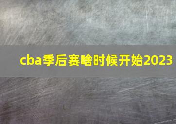 cba季后赛啥时候开始2023