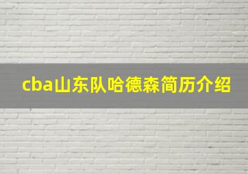 cba山东队哈德森简历介绍