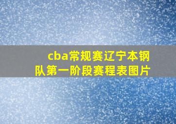 cba常规赛辽宁本钢队第一阶段赛程表图片