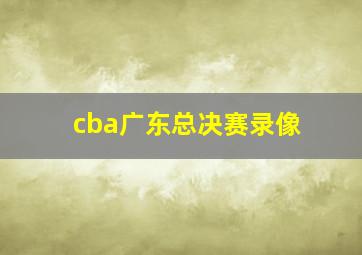 cba广东总决赛录像