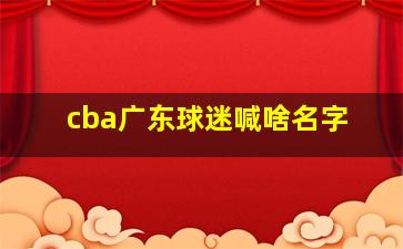 cba广东球迷喊啥名字