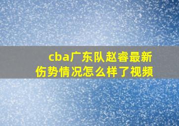 cba广东队赵睿最新伤势情况怎么样了视频