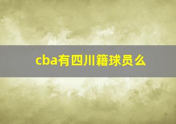 cba有四川籍球员么