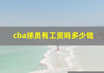 cba球员有工资吗多少钱