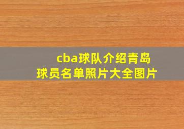 cba球队介绍青岛球员名单照片大全图片