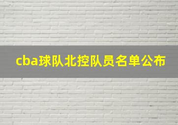 cba球队北控队员名单公布