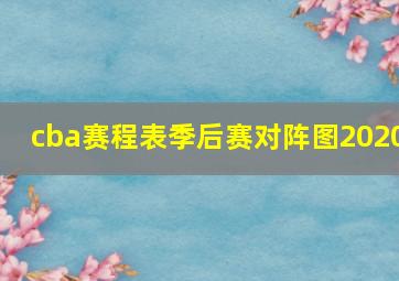 cba赛程表季后赛对阵图2020