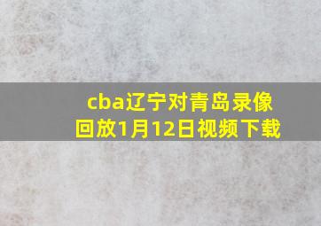 cba辽宁对青岛录像回放1月12日视频下载