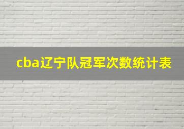 cba辽宁队冠军次数统计表