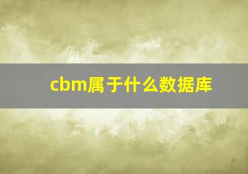 cbm属于什么数据库