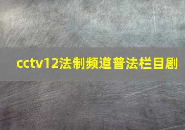 cctv12法制频道普法栏目剧