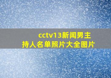 cctv13新闻男主持人名单照片大全图片