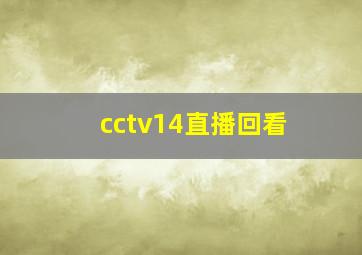 cctv14直播回看