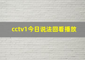 cctv1今日说法回看播放