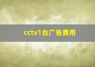 cctv1台广告费用