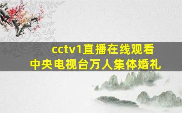 cctv1直播在线观看中央电视台万人集体婚礼