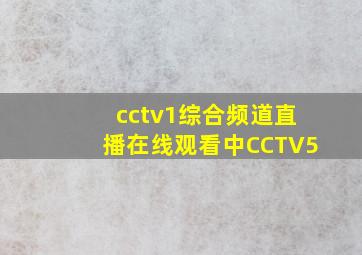 cctv1综合频道直播在线观看中CCTV5