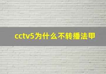 cctv5为什么不转播法甲