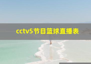 cctv5节目篮球直播表