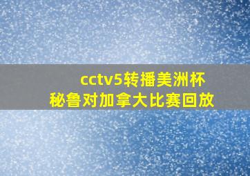 cctv5转播美洲杯秘鲁对加拿大比赛回放