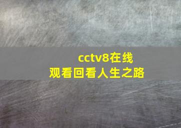 cctv8在线观看回看人生之路