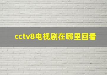 cctv8电视剧在哪里回看