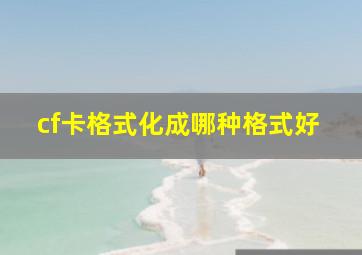 cf卡格式化成哪种格式好