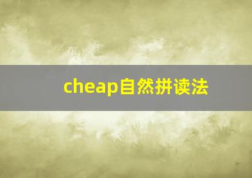 cheap自然拼读法