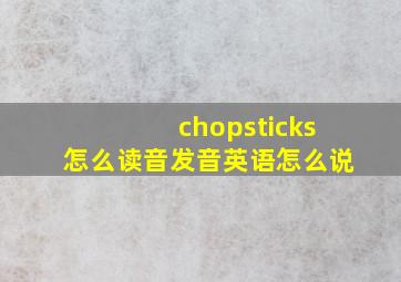 chopsticks怎么读音发音英语怎么说