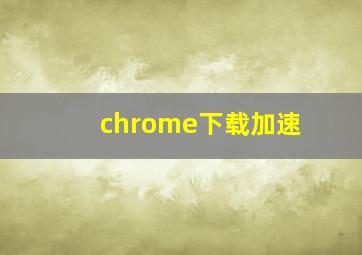 chrome下载加速