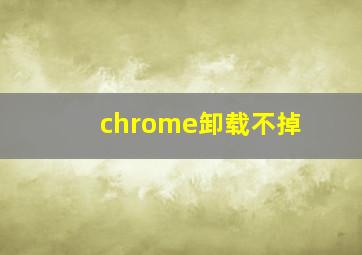 chrome卸载不掉