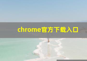 chrome官方下载入口