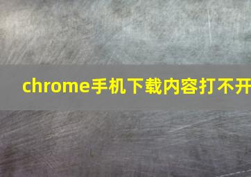 chrome手机下载内容打不开