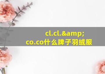 cl.cl.&co.co什么牌子羽绒服