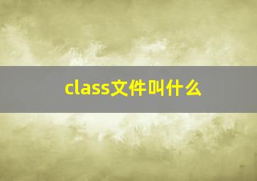 class文件叫什么