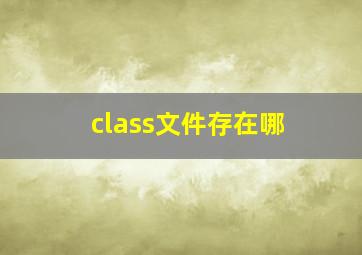 class文件存在哪