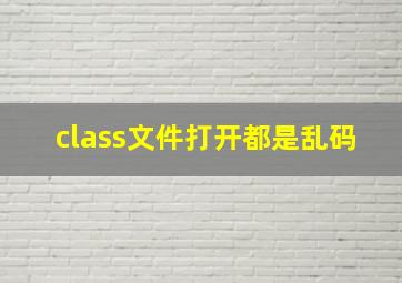 class文件打开都是乱码