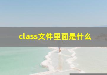 class文件里面是什么