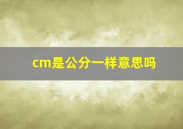 cm是公分一样意思吗