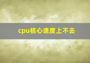 cpu核心速度上不去