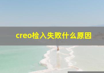 creo检入失败什么原因